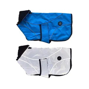 Blue Reflective Fleece Lined Waterproof Dog Coat