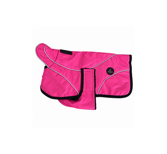 Pink Reflective Fleece Lined Waterproof Dog Coat