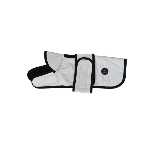 White Reflective Fleece Lined Waterproof Dog Coat
